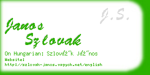 janos szlovak business card